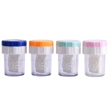 

New Contact Lens Cleaner Case Box Manual Rotation Type Plastic Container Storage Holder For Travel Eyes Travel Kit