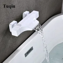 Кран для ванной комнаты настенный Золотой водопад кран для ванны, холодный и горячий белый смеситель для ванны латунный черный/хром