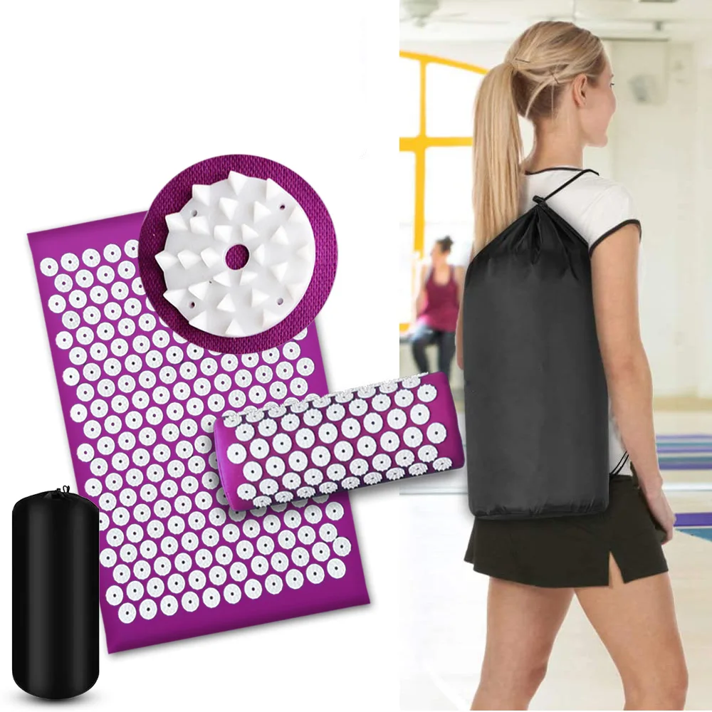 Acupuncture Back Massage Mat with Needles Lotus Spike Mat Kuznetsov's Applicator Yoga Mat Relieve Neck and back massager Shaki M