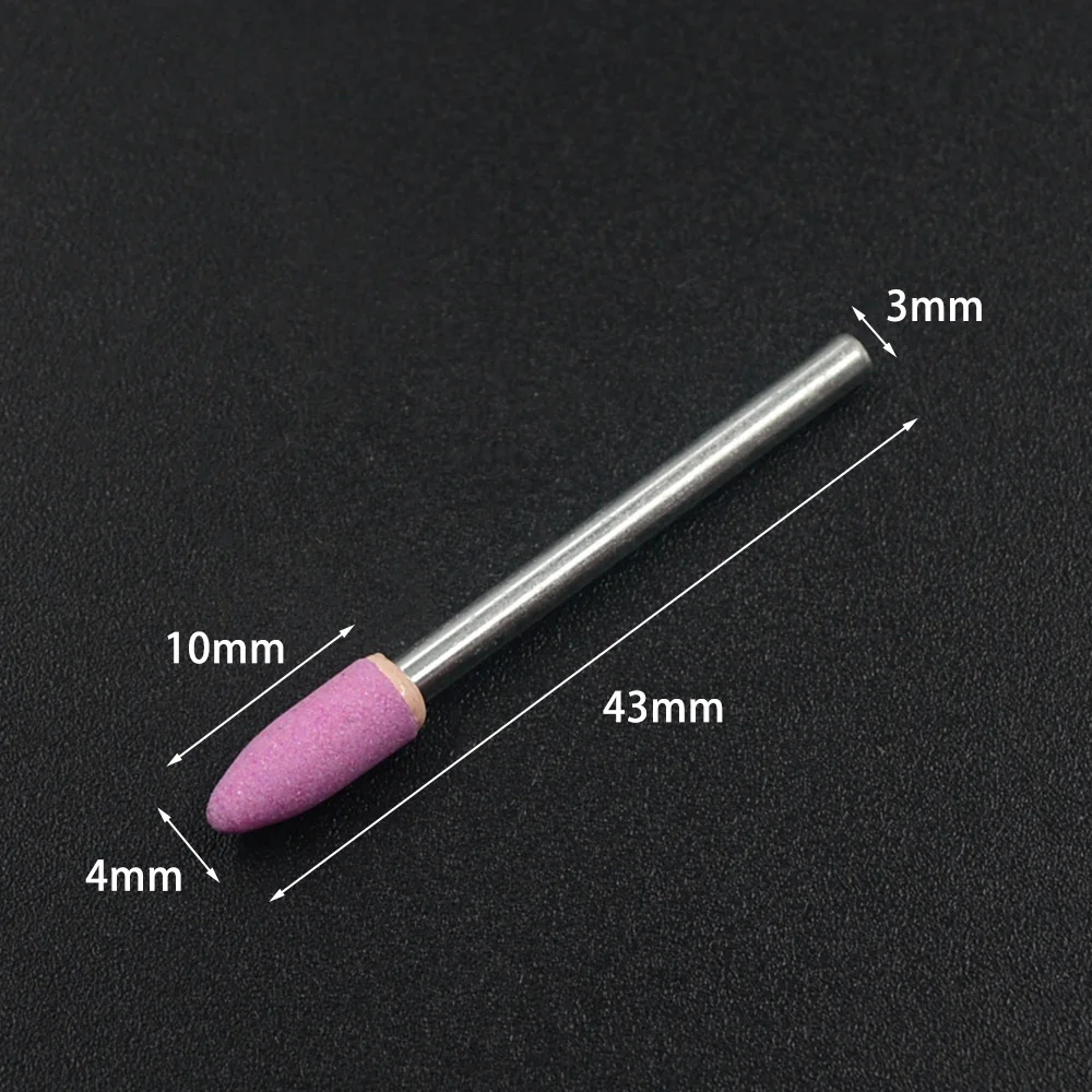 10 Stück 3 mm Schaft montierter Keramik-Schleifkopf, Polieren, Schleifscheibe, Dremel, rotierende Elektrowerkzeuge, Kugelform, Rosa – Detail 9