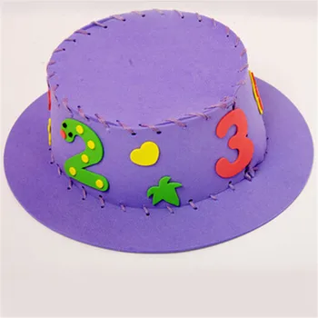 

DIY Personalized Craft Toy Multicolor Creative Handmade EVA Sun Cap DIY Hat Kids Children Early Educational Craft Puzzle Toy Kit
