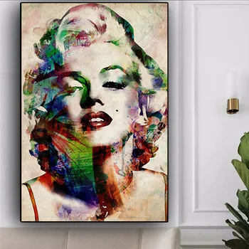

Beautiful Movie Star Marilyn Monroe's Oil Painting Posters and Prints on Canvas Cuadros Living Room Mural