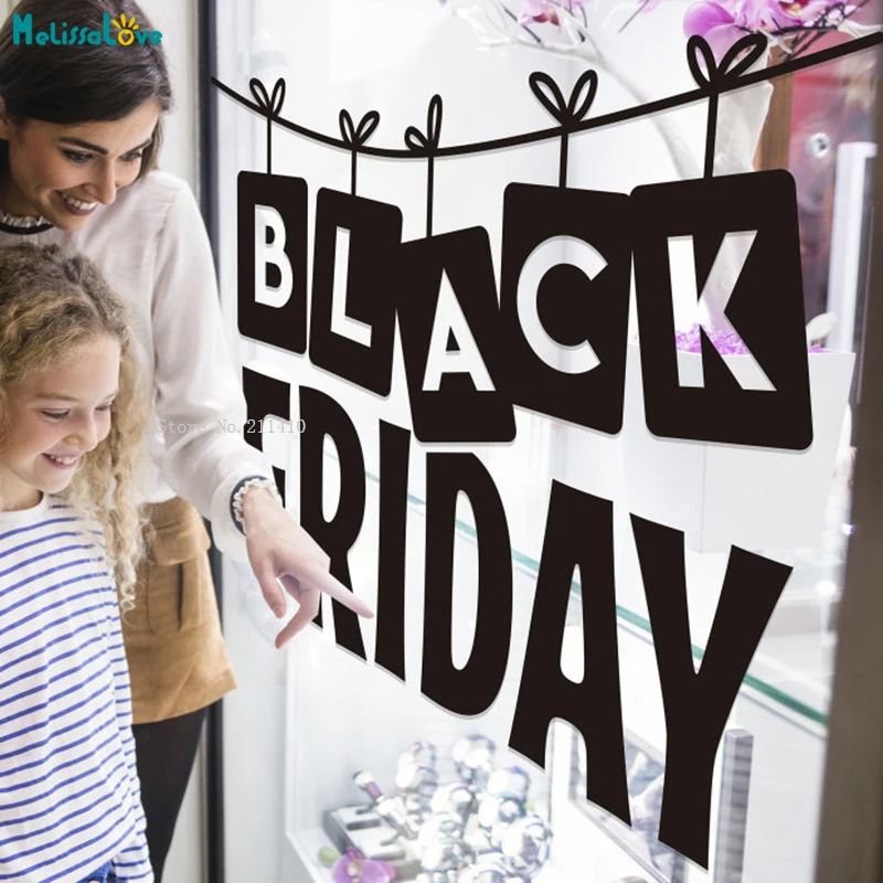 Black Friday Vendita Adesivo Per Finestre Word Decor Murales Rimovibili Sconto Logo Attira I Clienti Decalcomanie Yt3571