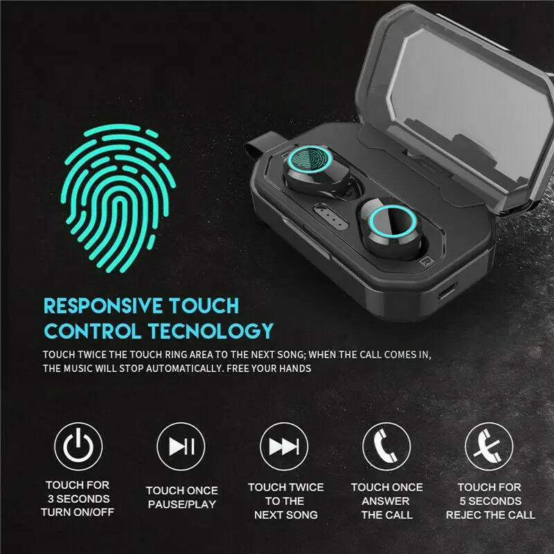 X6 IPX7 водонепроницаемые 4000mAh Bluetooth 5,0 наушники-вкладыши стереозвуки настоящие беспроводные наушники для Andriod IOS