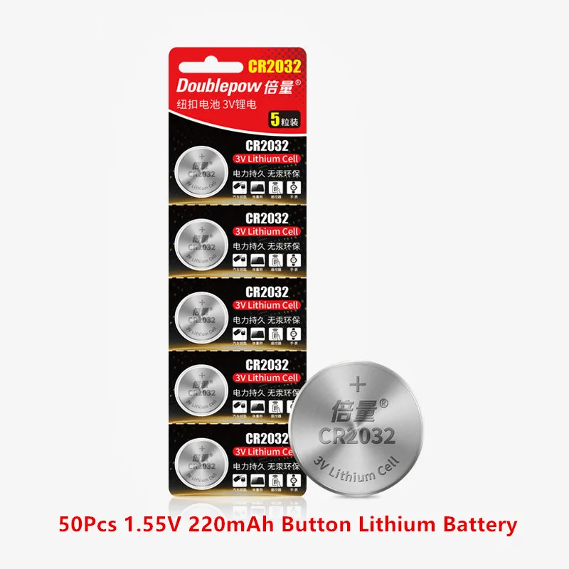 100 Pcs CR2032 Battery Button Lithium 1.55V 220mAh Mercury-free Environmental friendly For Motherboard Car Key Stopwatch | Электроника