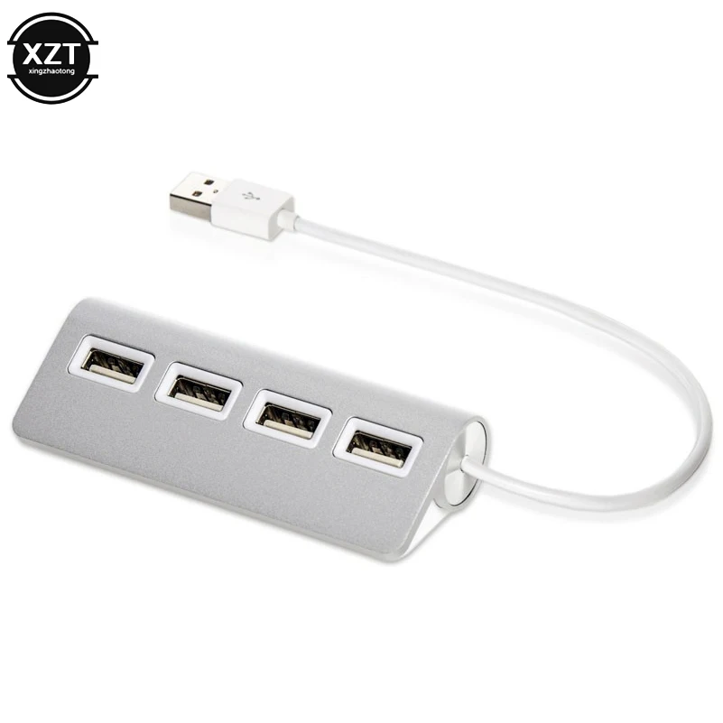 USB 2,0 концентратор, 4 порта, высокоскоростной USB разветвитель, портативный расширитель с адаптером EU/US, USB кабель для ноутбука Macbook