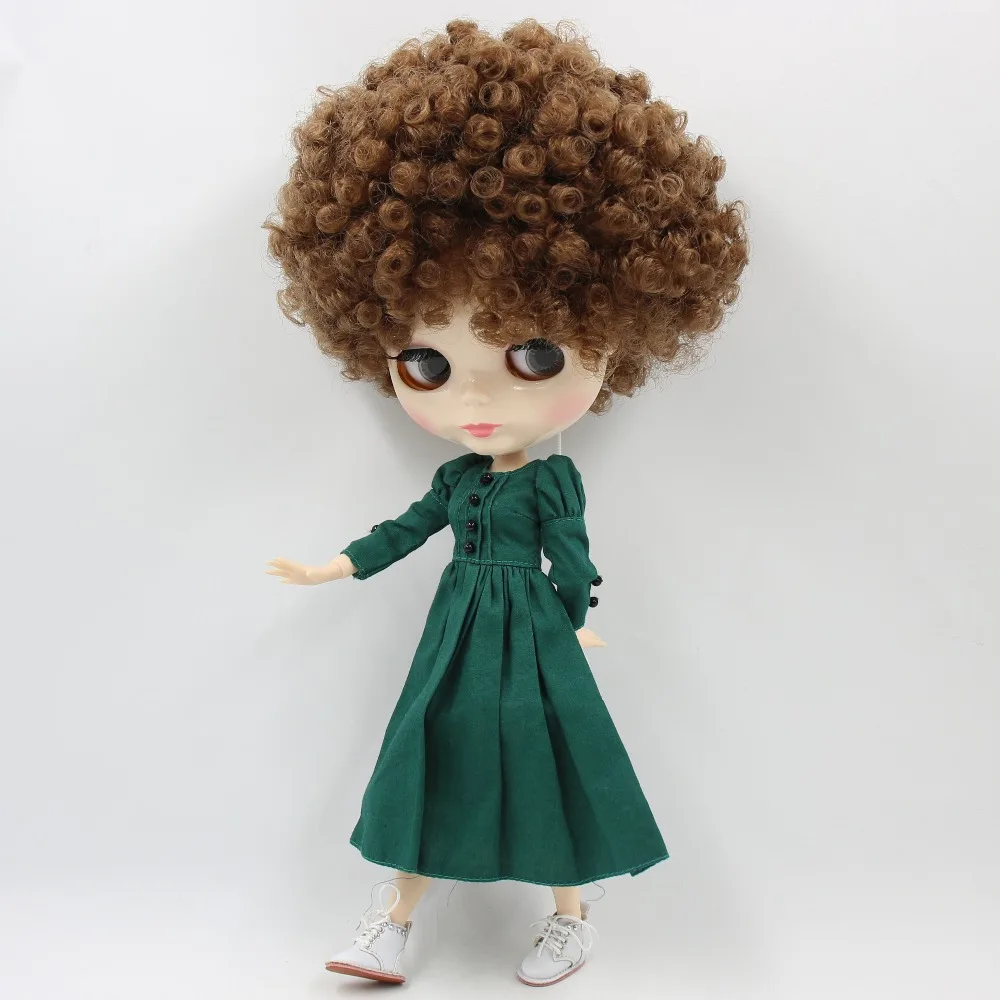 Neo Blythe Doll with Brown Hair, White Skin, Shiny Cute Face & Custom Jointed Body 1