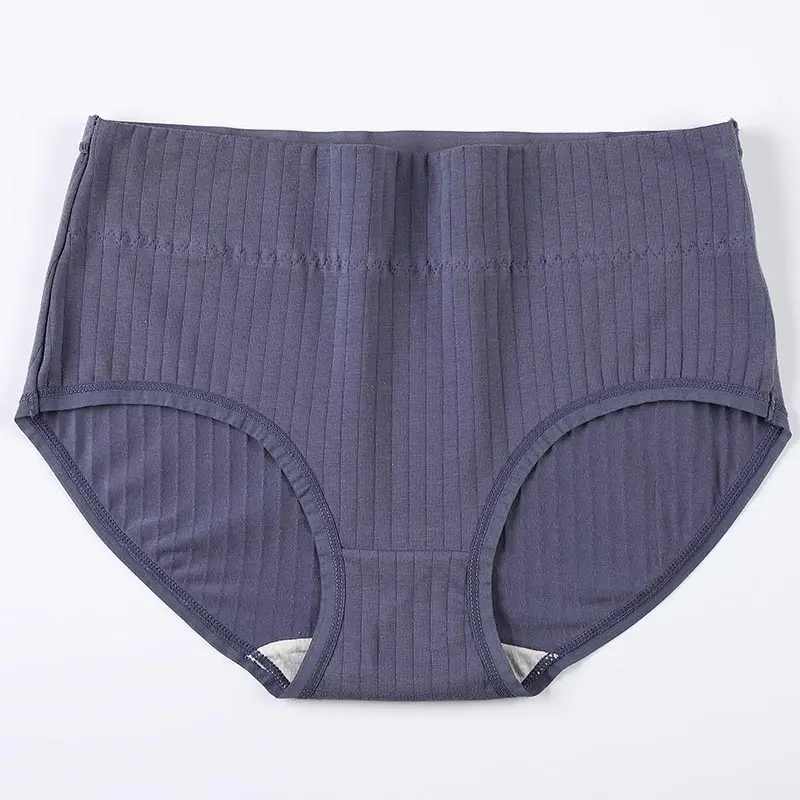 Blue M-4XL большой Размеры кружевные трусики с открытой промежностью Высокая Талия; хлопковые трусы; мягкое дышащее нижнее белье натурального шелка с заниженным шаговым швом антибактериальные нижнее белье - Цвет: Blue