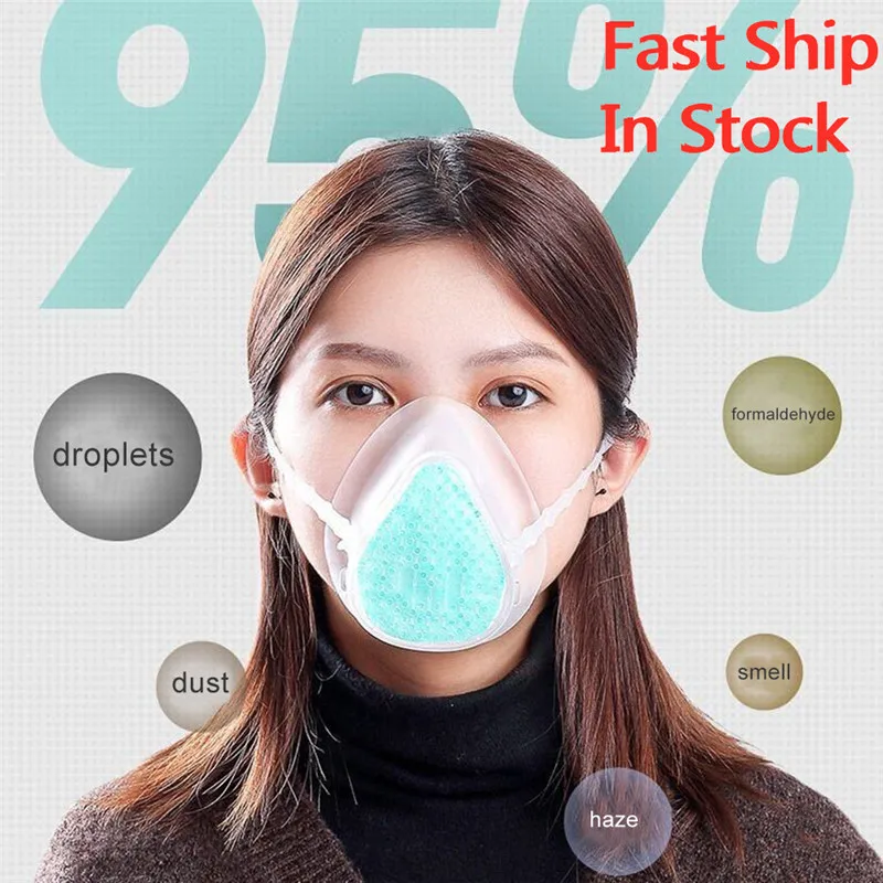 

N95 Face Mask Reusable Adult Anti Dust Mask Rechargeable 4-Layer Filter Mask Not Disposable Protective Silicone Mask In Stock