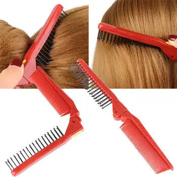 

1Pcs Fashion Salon Anti-Static Combing Folding Hairdressing Hair Brush Comb New Women Pocket Collapsible Hair Comb Portable Tool