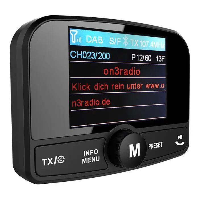 Автомобильный fm-передатчик dab цифровой радио 0.9dB 5V 15m 95% 64GB MP3 комплект 0.1A громкой связи 10Hz 2040-2480MHz