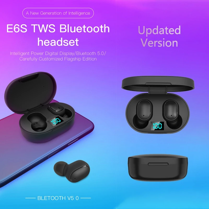 Наушники-вкладыши для Bluetooth V5.0, IPX4 Водонепроницаемая TWS беспроводная гарнитура с зарядным устройством