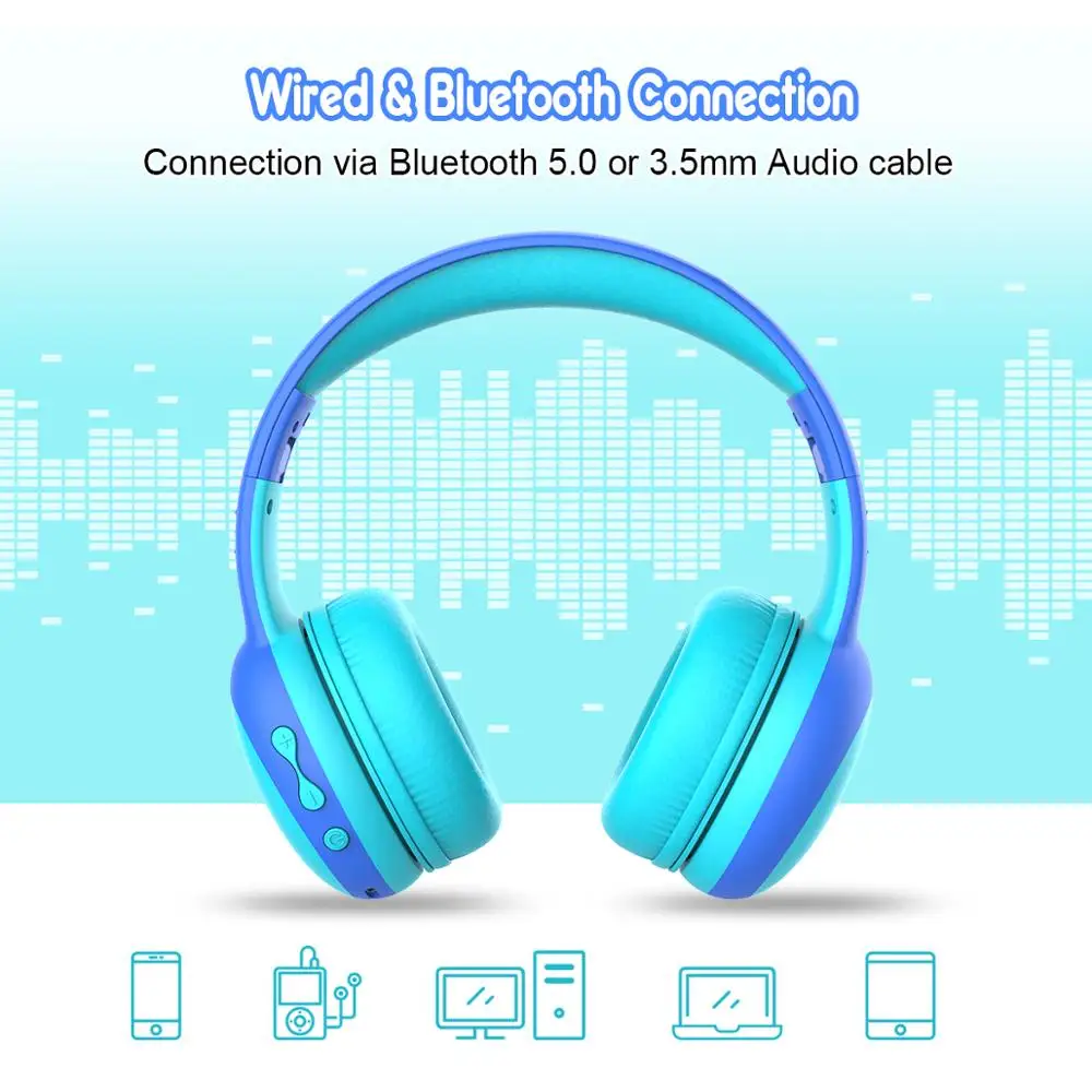 Cat Ear Bluetooth 5 0 Headphones Girls Kids Cute Headset 3 5mm Jack With Mic Wireless Headphone Foldable Adjustable Earphone
