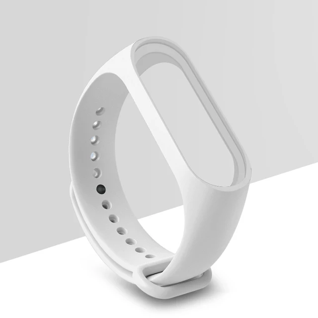 Replacement Bracelet for Xiaomi Mi Band 3 4 5 Strap Silicone Wrist Strap for Mi Band 3 4 5 Wriststrap Wristband for Miband 3 4 5 White