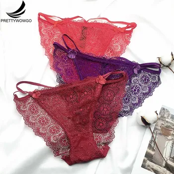 

3 pcs/lot Sexy Underwear Lingerie Women Transparent Lace Briefs Ladies Panties M L XL XXL 0227