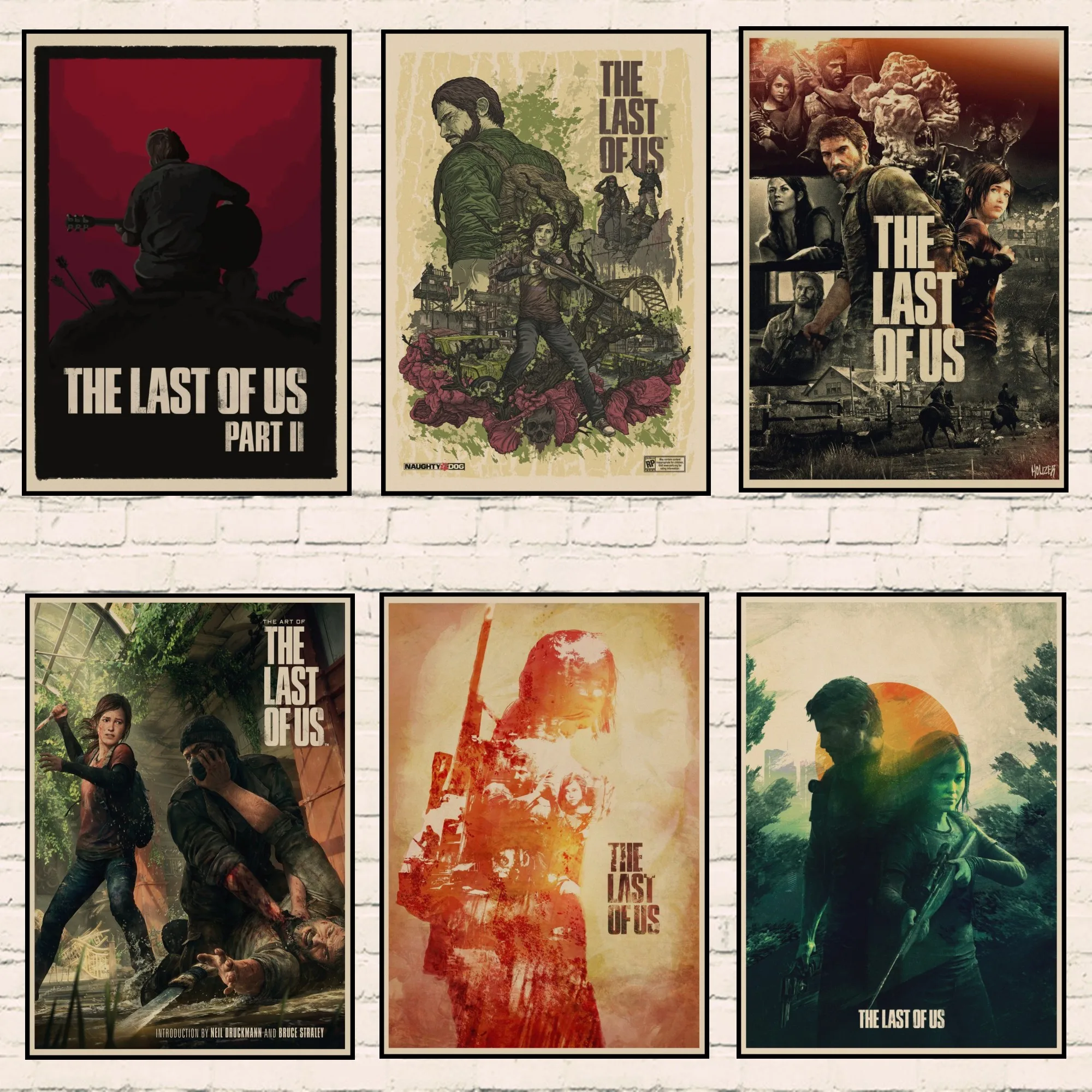 Постер The Last of Us художественный Ретро винтажный постер из крафт-бумаги печать