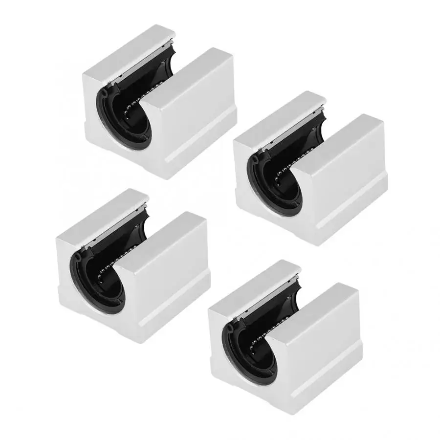 4 Pcs SBR20UU 20mm Aluminum Open Linear Motion Bearing Shaft Block