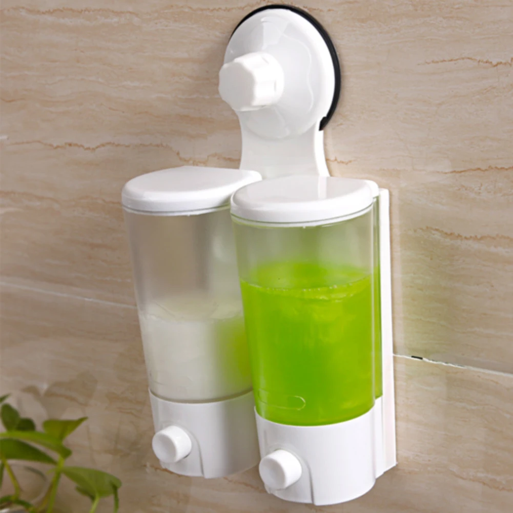 

Shampoo Soap Dispenser Sink Bottle Wall Mounted ABS Tools Bathroom Container Liquid Powerful Sucker White Lotion
