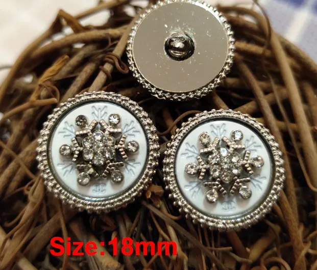 NO5 Size 18mm Новинка, 10 шт., высокое качество, металлические стразы, пальто, куртка, пуговицы, пальто, рубашка, пуговицы, размер 25 мм, по всему миру - Цвет: NO5 Size 18mm