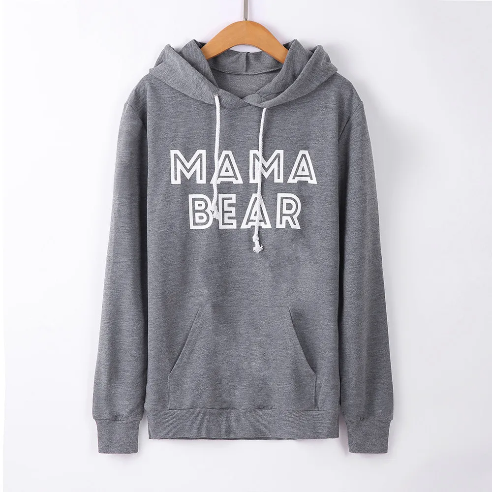 Womens Autumn Loose Long Sleeve Letter Print Hooded Sweatshirt Pullover Tops 7.26