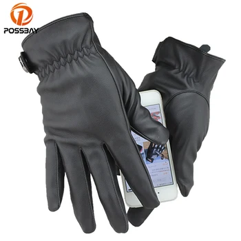 

POSSBAY Motorcycle Gloves Leather Touch Screen Outdoor Sport Racing Motocross Protective Breathable Retro Full Finger Glove