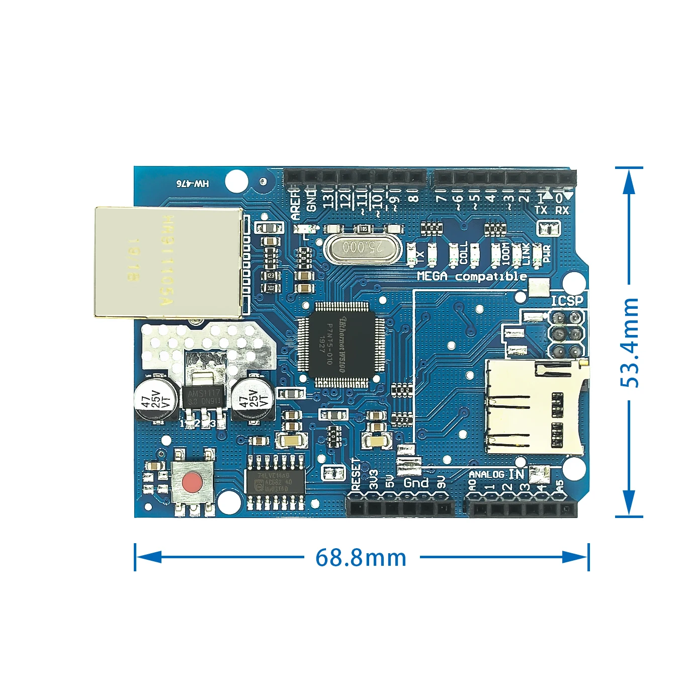 Плата разработки UNO Shield Ethernet W5100 R3 Mega 2560 1280 328 UNR only W5100|development board|ethernet shielduno r3 |