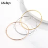 2mm Stainless Steel Single Thin Wire Circle Round Bangle Bracelet Women Simple Classic Jewelry Gold Silver Color 55cm 60cm 65cm 1