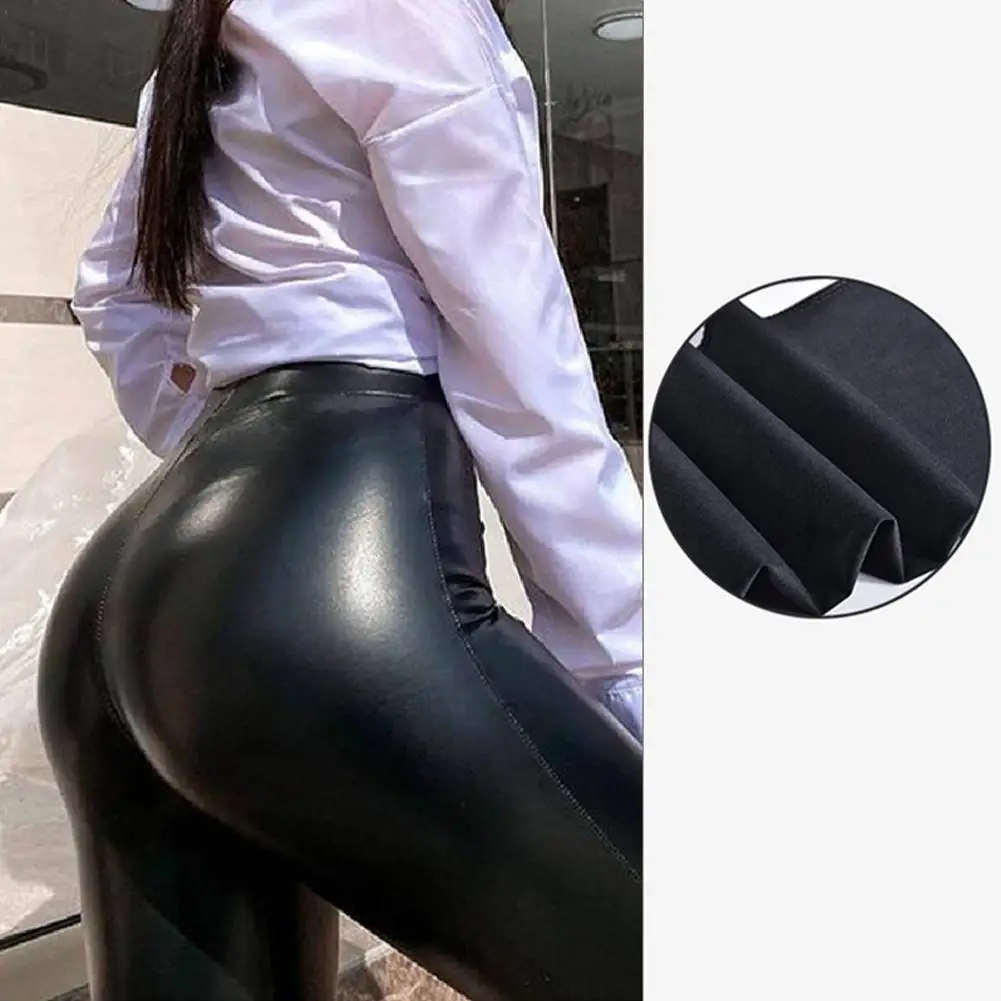 nike leggings S-5XL High Waist Leggings 2022 Women PU Leather Pants  Sexy Push Up Hips Pencil Pants capri leggings