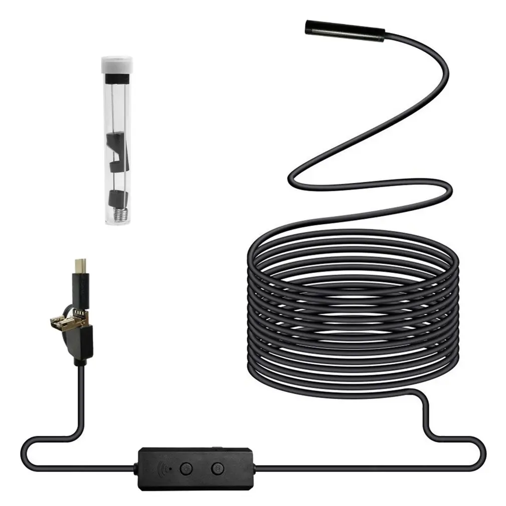 

3in1 WIFI Endoscope Camera Mini Waterproof Hard Cable Inspection Camera 8mm USB Endoscope Borescope IOS Endoscope For Iphone