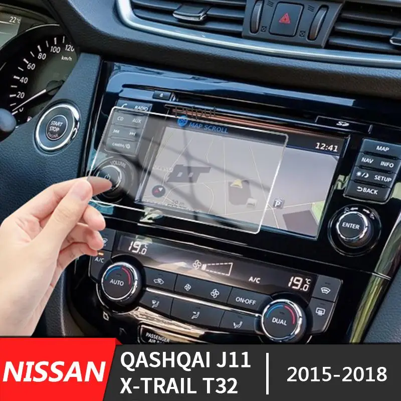 

Car Navigation Tempered Glass Screen Protector For Nissan Qashqai J11 X-trail T32 2015-2018 Interior Accessories GPS Screen Film