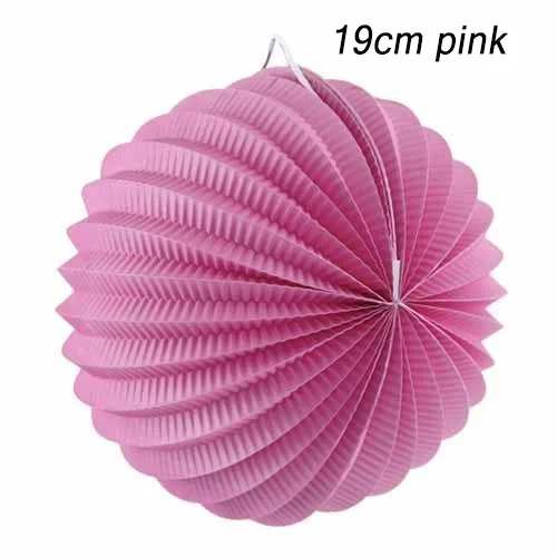 19cm pink 19 см плиссе в гармошку бумажный фонарь s арбуз Фонарь Свадебная вечеринка День рождения Свадебные украшения украшение для домашнего события - Цвет: 19cm pink