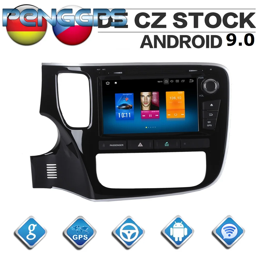 Sale 8 Inch 4G+32G Octa Core DVD Player Android 9.0 Car Radio for Mitsubishi Outlander 2014 GPS Navigation 1080P Autostereo Headunit 0