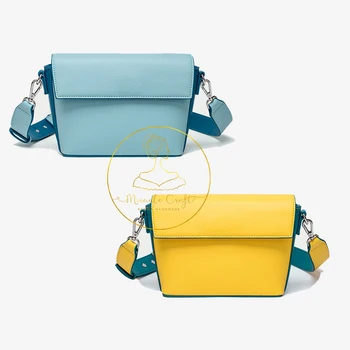 

New Female Fashion Small Square Bag Lady's Simple Wide-Strap Crossbod BAG WOMEN'S Shoulder Bag
