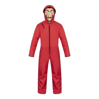 

Salvador Dali Movie Costume & Face Mask The House of Paper La Casa De Papel Cosplay Party Halloween Costume for Adult & Kid