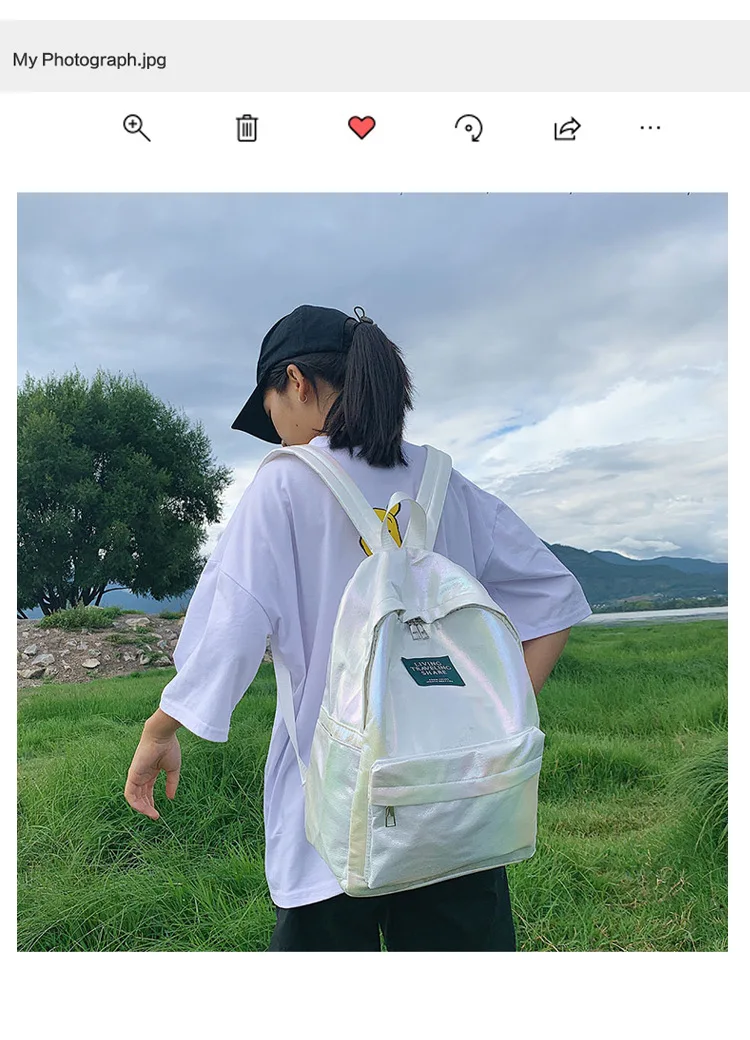Женский Голографический лазерный рюкзак с единорогом Женская Корейская версия прилива красочная Студенческая школьная сумка рюкзак школьный