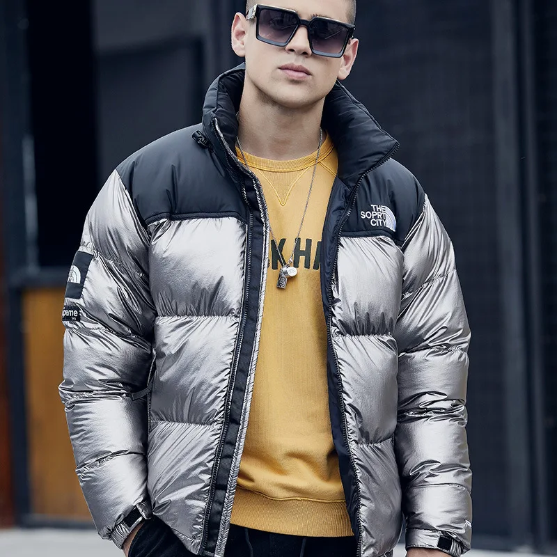 Зимняя новая стильная популярная брендовая хлопковая стеганая одежда с капюшоном, повседневное толстое пальто для молодых мужчин, теплое популярное Брендовое свободное хлопковое C