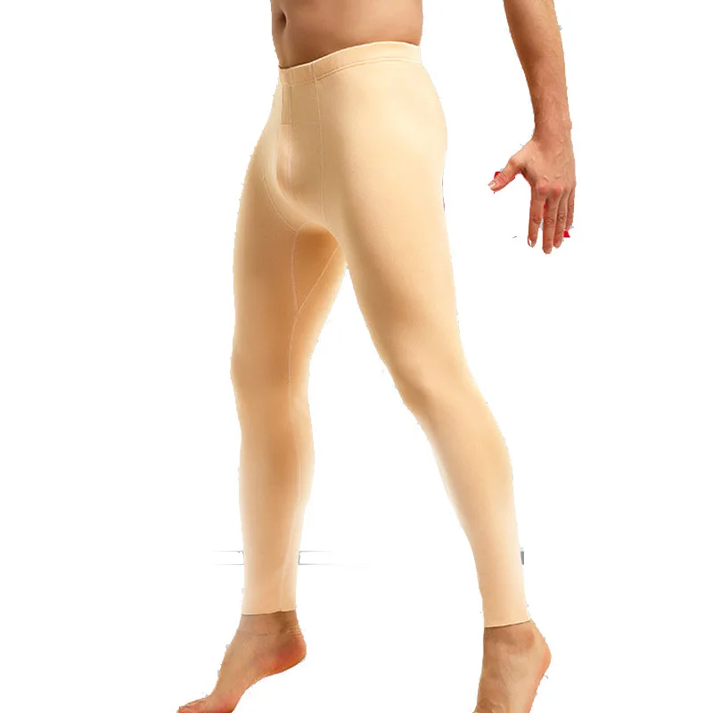 Men Long Johns Autumn Winter Men Seamless Thermal Underwear Man Sexy U Convex Leggings Male Warm Plus Velvet Lounge Long Pants 3