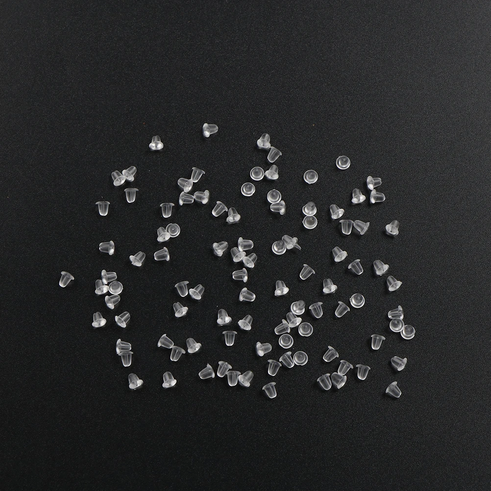 

100pcs/lot Stud Earring Plugging Clear Soft Silicone Rubber Earring Backs Safety Bullet Stopper DIY Parts Jewelry Accessories