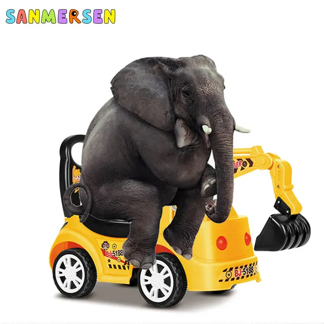 Baby Large Excavator Ride On Toy Balance Walker Simulation Electric Excavator With Music Toys Gift for 2-6 Years Old Kids Toy 4