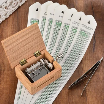 

30 Tone DIY Hand-cranked Music Box with Hole Puncher Paper Tapes Music Movements Box Paper Strip Christmas Gift Home Decoration