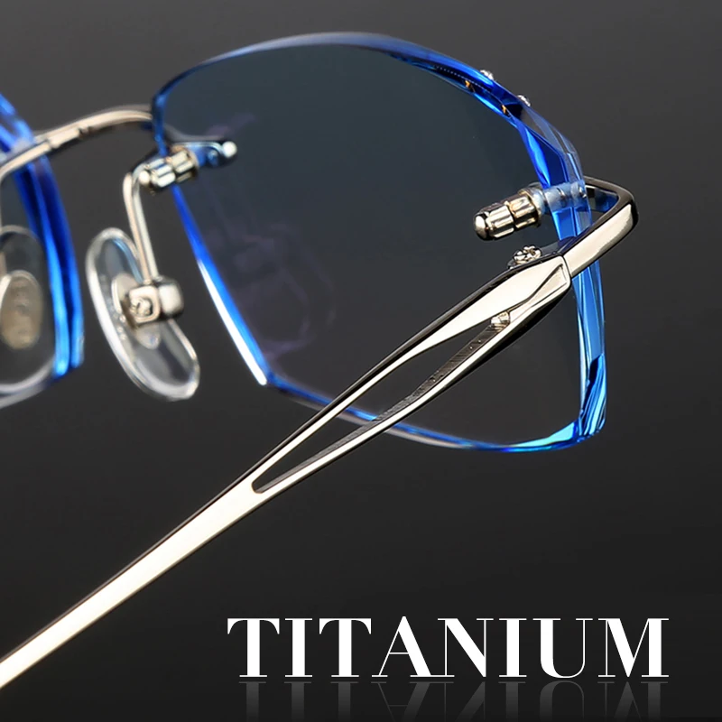 Titanium Frames Rimless Glasses prescription glasses Anti-Reflection For Men Eyeglasses Luxury Male Spectacle Prescription Computer Eye Glasses 651