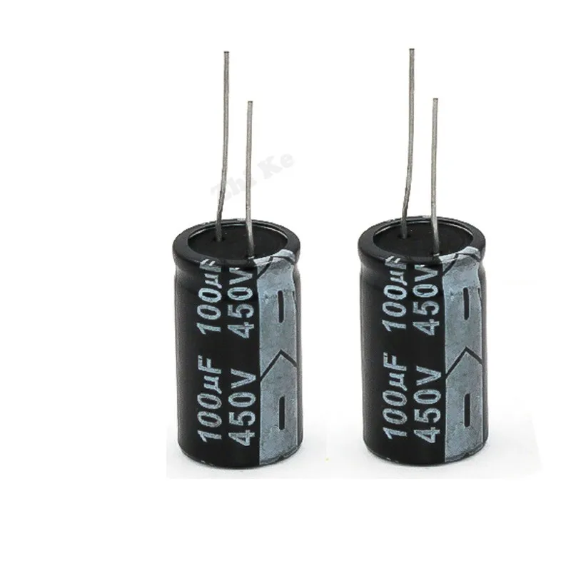 1 шт., алюминиевый электролитический конденсатор 450 в 100 мкФ 18*30 мм .