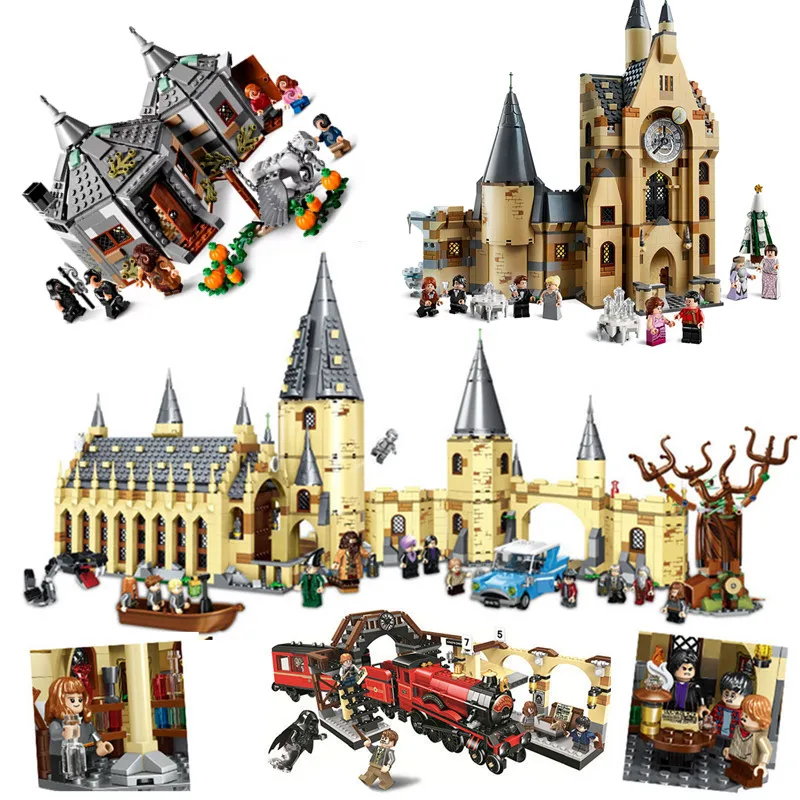 

2020 Magic Castle Harried Building Blocks Brick potter Cartoon Action Figure Toys Brain Game Model Anime Gift for Children