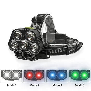 

fishing headlamp red white xml t6 7led head lamp head torch flashlight 18650 spotlight hunting lantern headlight usb led lamp