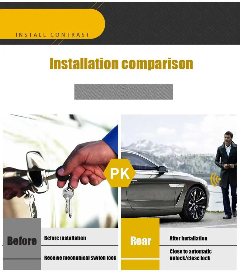 80-100M Keyless Entry Remote Start For Car Central Locking With Remote Control Auto Push Start PKE Button Start Stop