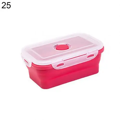 Red 1200ml 350/540/800/1200ml силиконовая складная коробка для завтрака бенто ланч бокс чаша Еда контейнер салат контейнер для хранения Кухня аксессуары - Цвет: Red 1200ml