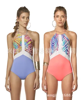 

Explosive release of conservative digital striped bikini swimsuit
