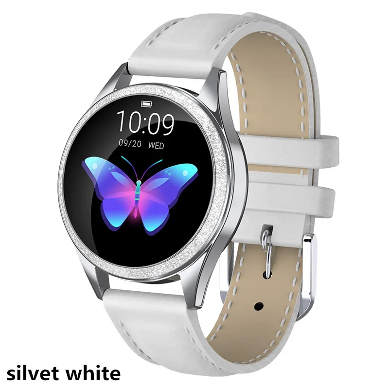silver white AMYNIKEER Смарт-часы KW20 Смарт-часы для женщин IP68 профессиональный водонепроницаемый монитор сердечного ритма фитнес-трекер PK KW10 - Цвет: silver white