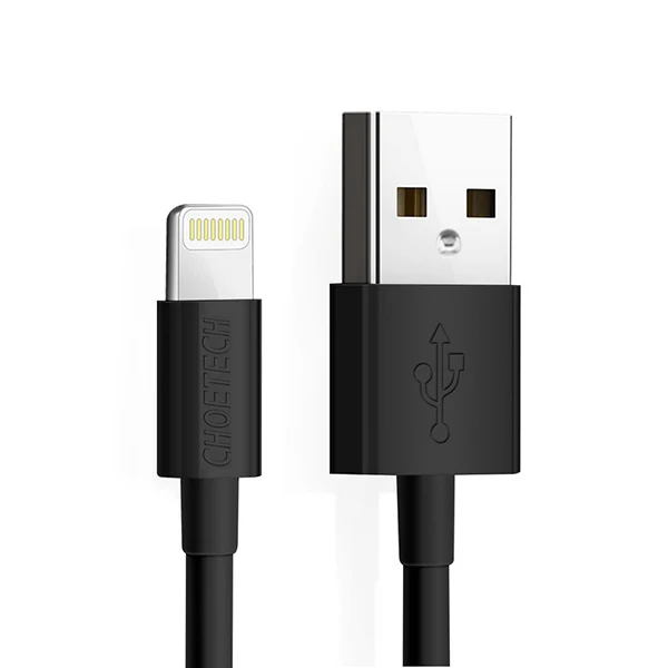CHOETECH MFi, кабель USB для iPhone 11 Pro Max 2.4A Быстрая зарядка USB кабель для передачи данных для iPhone X XR 8 7 6 XS Plus Max - Цвет: Black