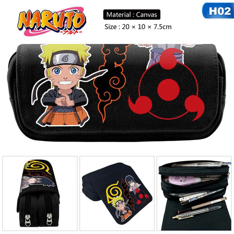 Ботинки в стиле аниме «Naruto Карандаш Чехол из плотной ткани на молнии подходит для детей с артистическим Ёмкость ручка, косметичка, сумка для макияжа, канцелярские товары сумка для школьных принадлежностей